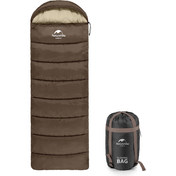 Спальный мешок NATUREHIKE U SERIES 6927595767207 U250 двойной хлопок осень-зима Brown